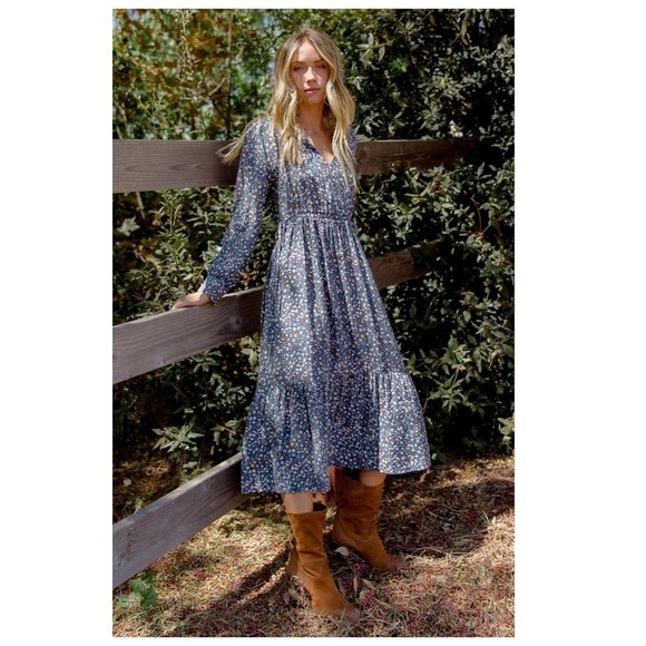 NWT RAILS Maple Printed Midi Dress  (S) - Picture 1 of 10